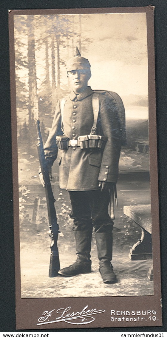 CDV Rendsburg Landser Uniform Karabiner  Erhaltung/Cond. 1- / 2 Nr. 00497 - Rendsburg