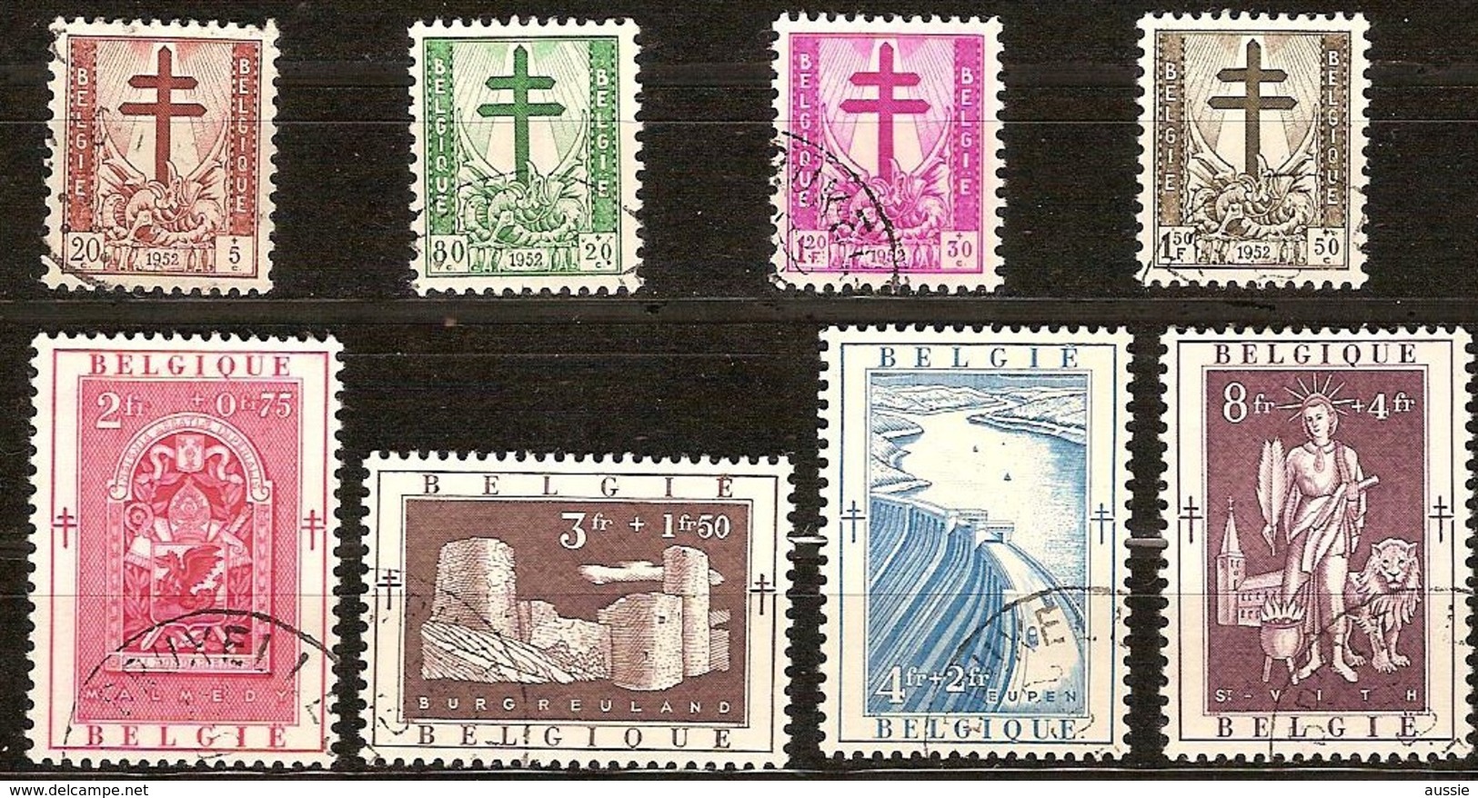 Belgie Belgique 1952 OBCn° 900-907 (°) Used Cote 46 Euro - Oblitérés