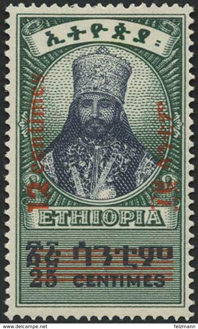 Postfrisch 1947, 12 C. Aufdruck Auf 25 C., Postfrisches Prachtstück - Ethiopia