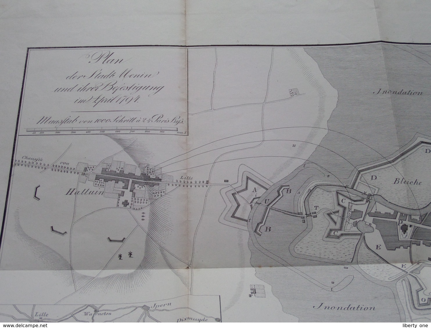 Histoire De MENIN - Plan Der STADT MENIN Und Ihrer BEFESTIGUNG Im April 1794 ( Voir / Zie Photo ) A. REMBRY-BARTH ! - Europe