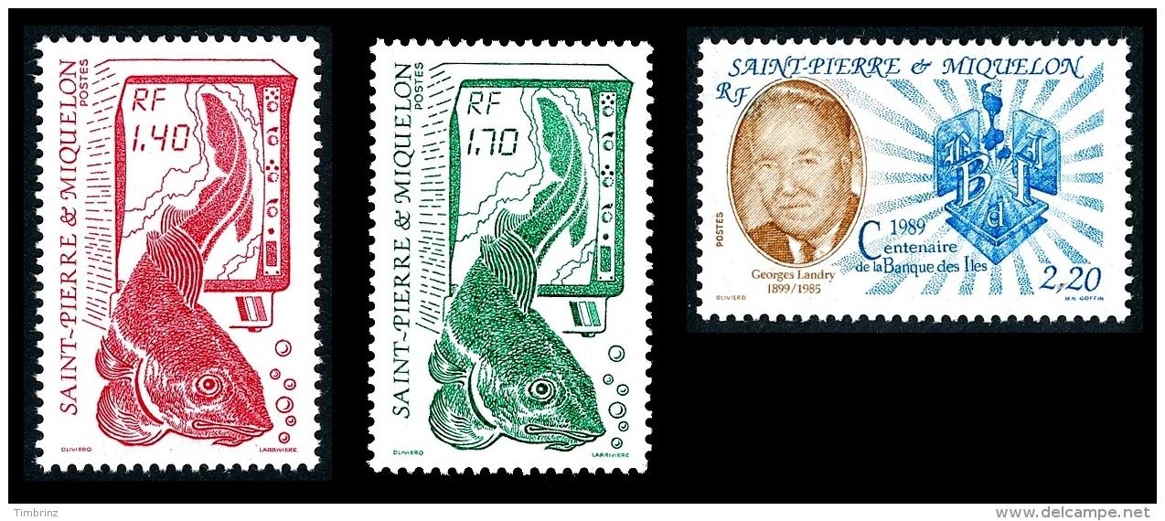 ST-PIERRE ET MIQUELON Année complète 1989 + AVION - Yv. 497 à 512 + PA 68 ** MNH  Faciale= 12,27 EUR - 17 tp  ..Réf.SPM1