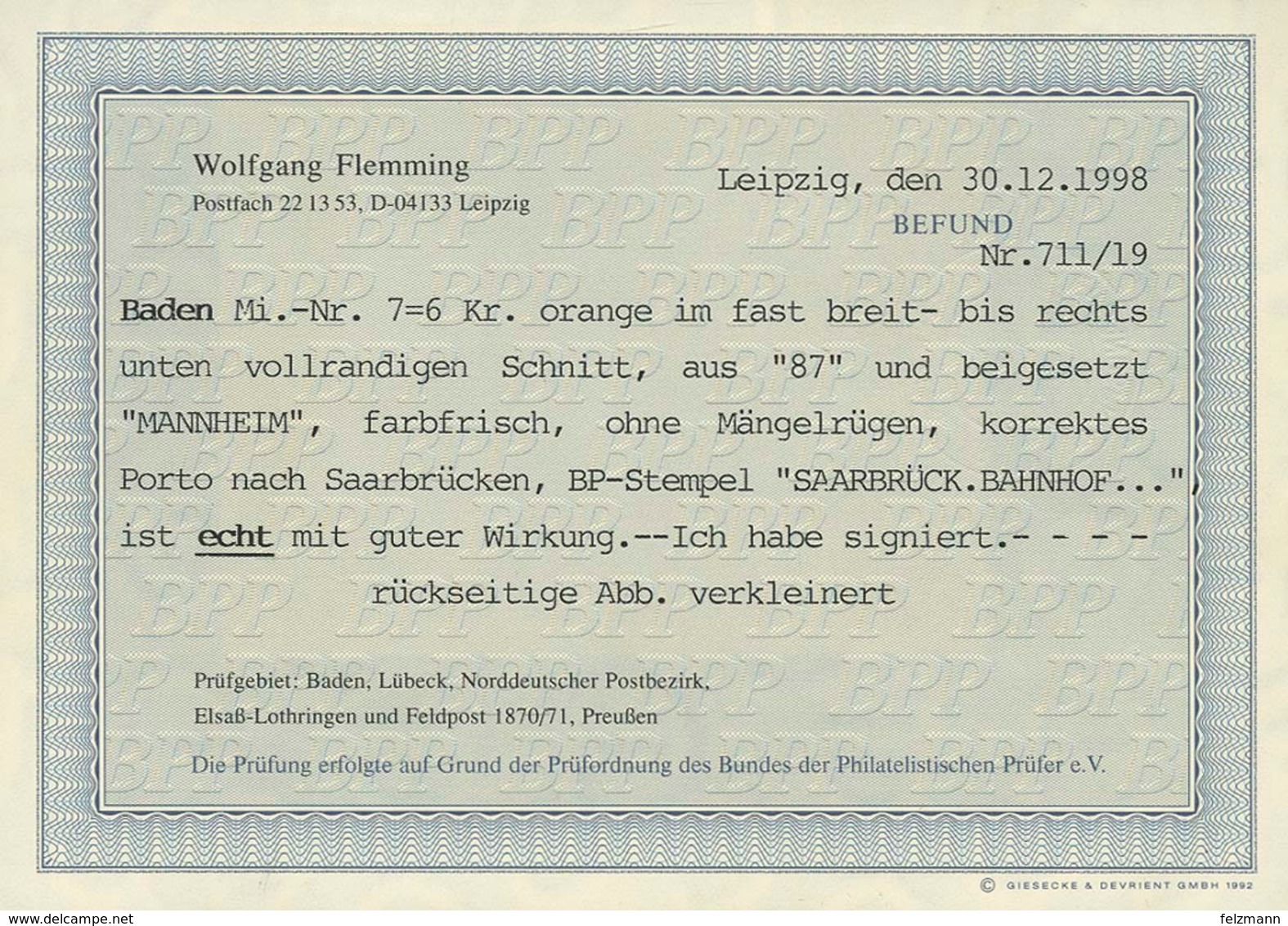 Brief 6 Kr Auf Gelb Auf Vollständigem, Innen Gelochtem Faltbrief MANNHEIM 25.9.1859 Nach Saarbrücken, Leuchtend Farbfris - Sonstige & Ohne Zuordnung