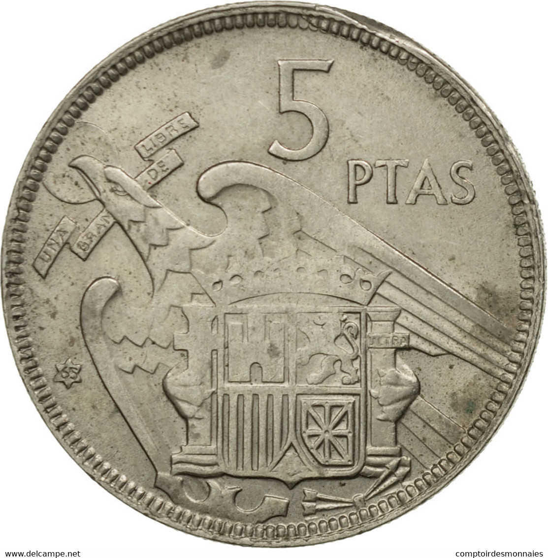 Monnaie, Espagne, Caudillo And Regent, 5 Pesetas, 1965, TB+, Copper-nickel - 5 Pesetas