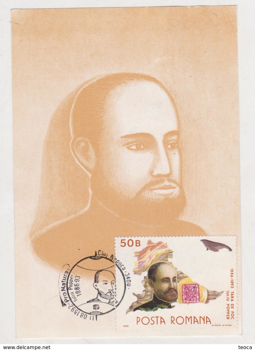 JULIUS POPPER,MAXIMUM CARD ROMANIA 1992, - Maximumkarten (MC)