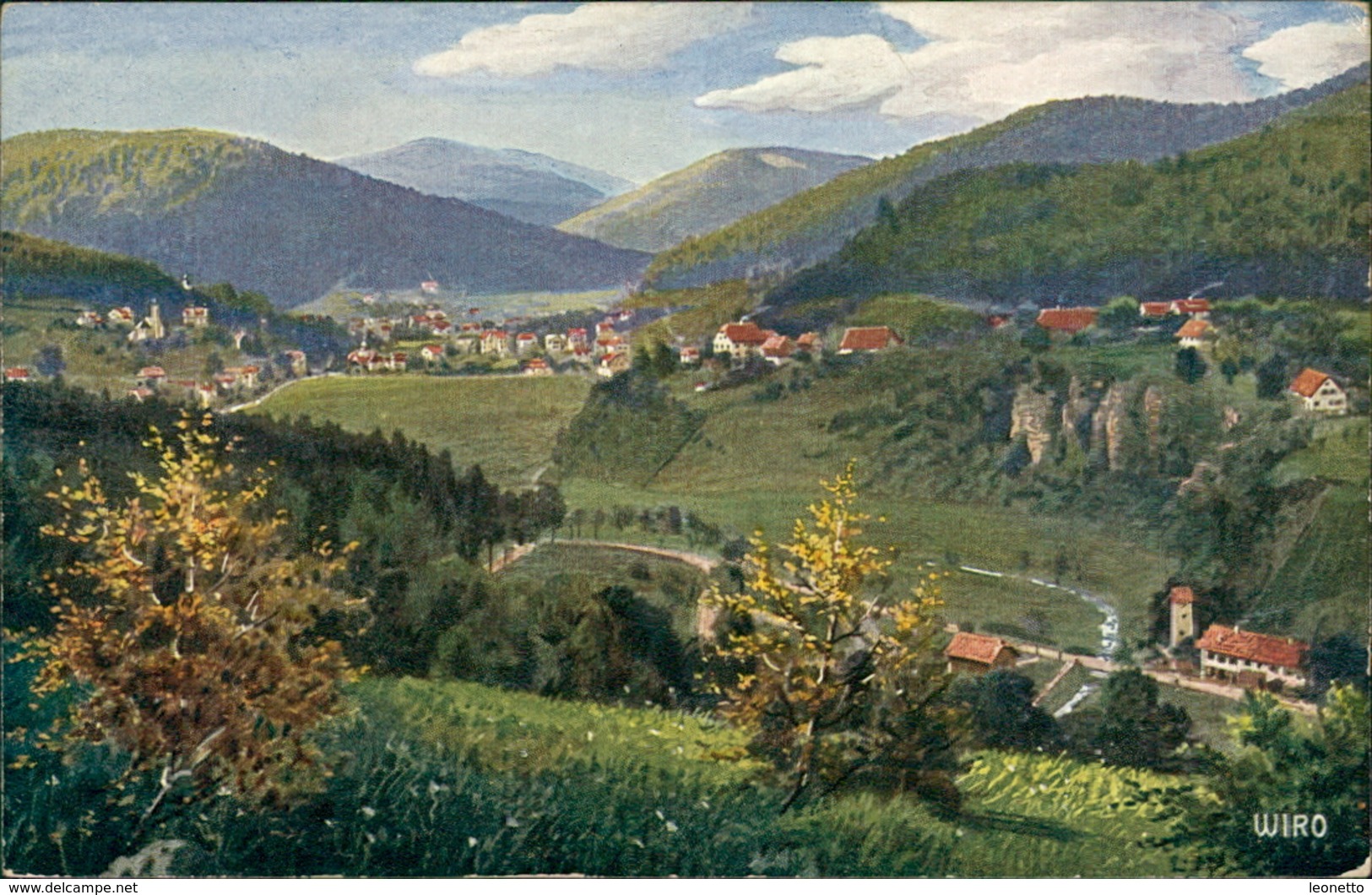 AK Bad Herrenalb, Panorama, WIRO Künstlerkarte, Ca. 1910er Jahre (31024) - Bad Herrenalb