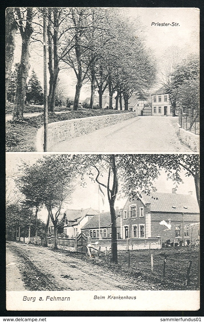 AK/CP Burg  Fehmarn     Gel./circ.  1908   Erhaltung/Cond. 2-/3 , Knickstelle   Nr. 00516 - Fehmarn