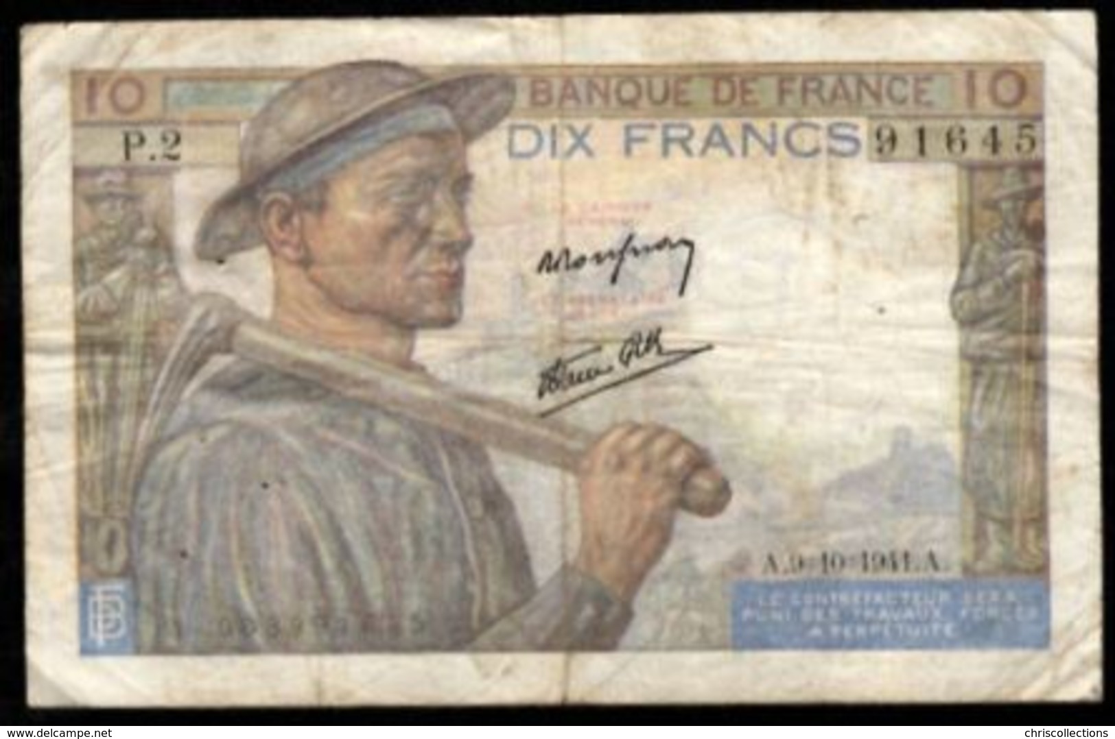 10 FRANCS MINEUR 9.10.1941 F:8/2 - 10 F 1941-1949 ''Mineur''