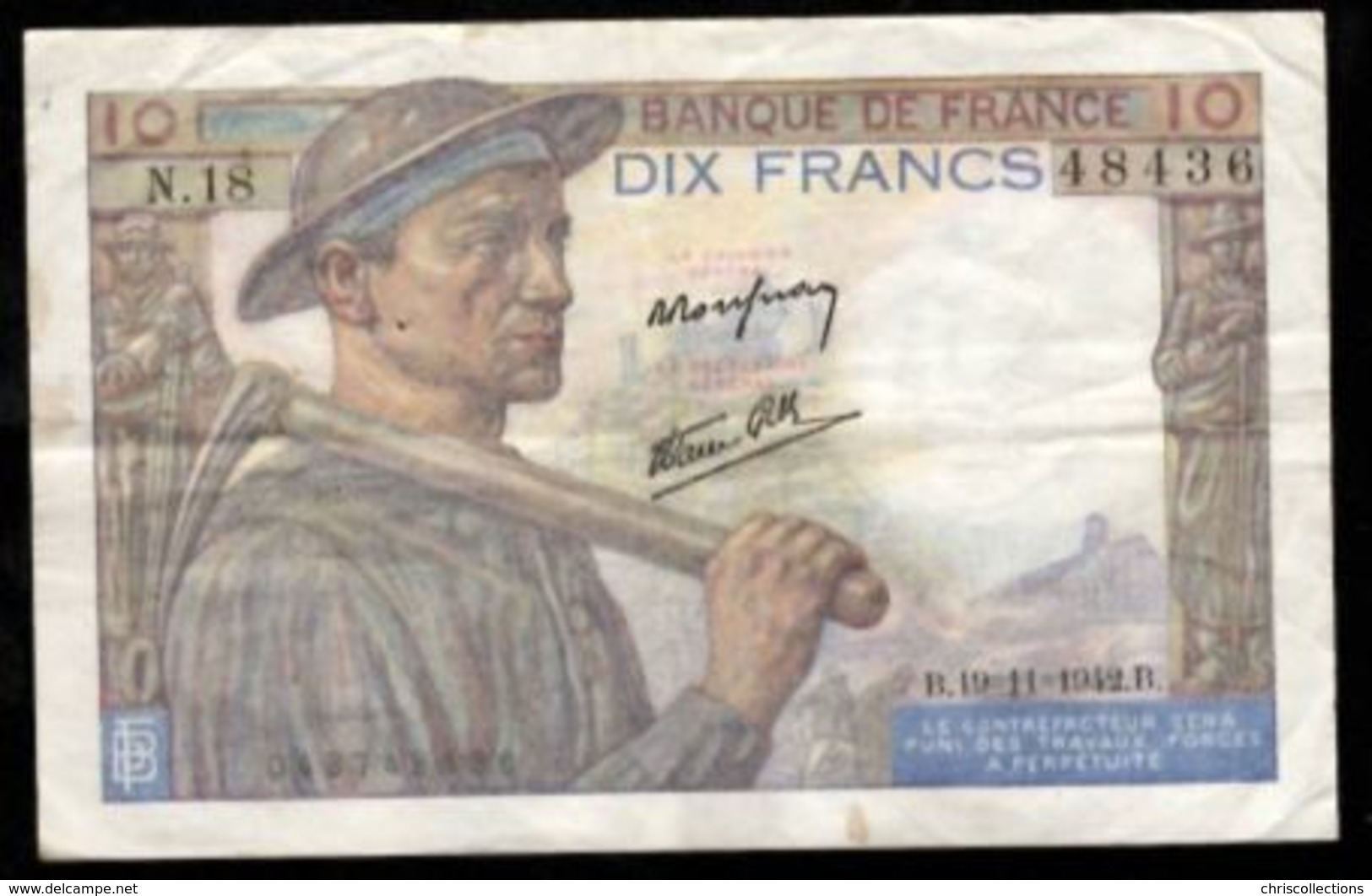 10 FRANCS MINEUR 19.11.1942 F:8/5 - 10 F 1941-1949 ''Mineur''