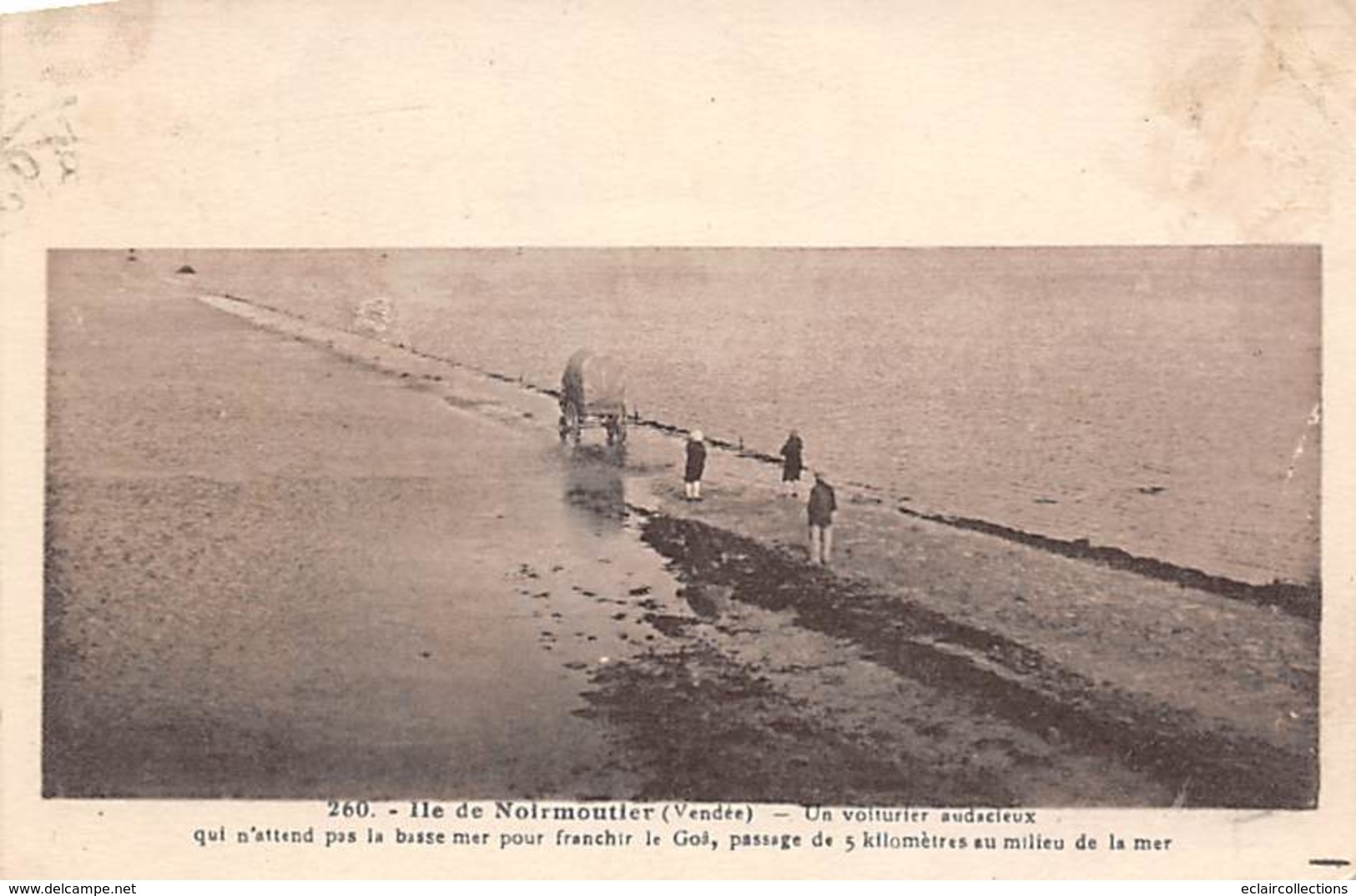 Ile De Noirmoutier  85     Passage Du Gois. Un Voiturier Audacieux       (voir Scan) - Ile De Noirmoutier