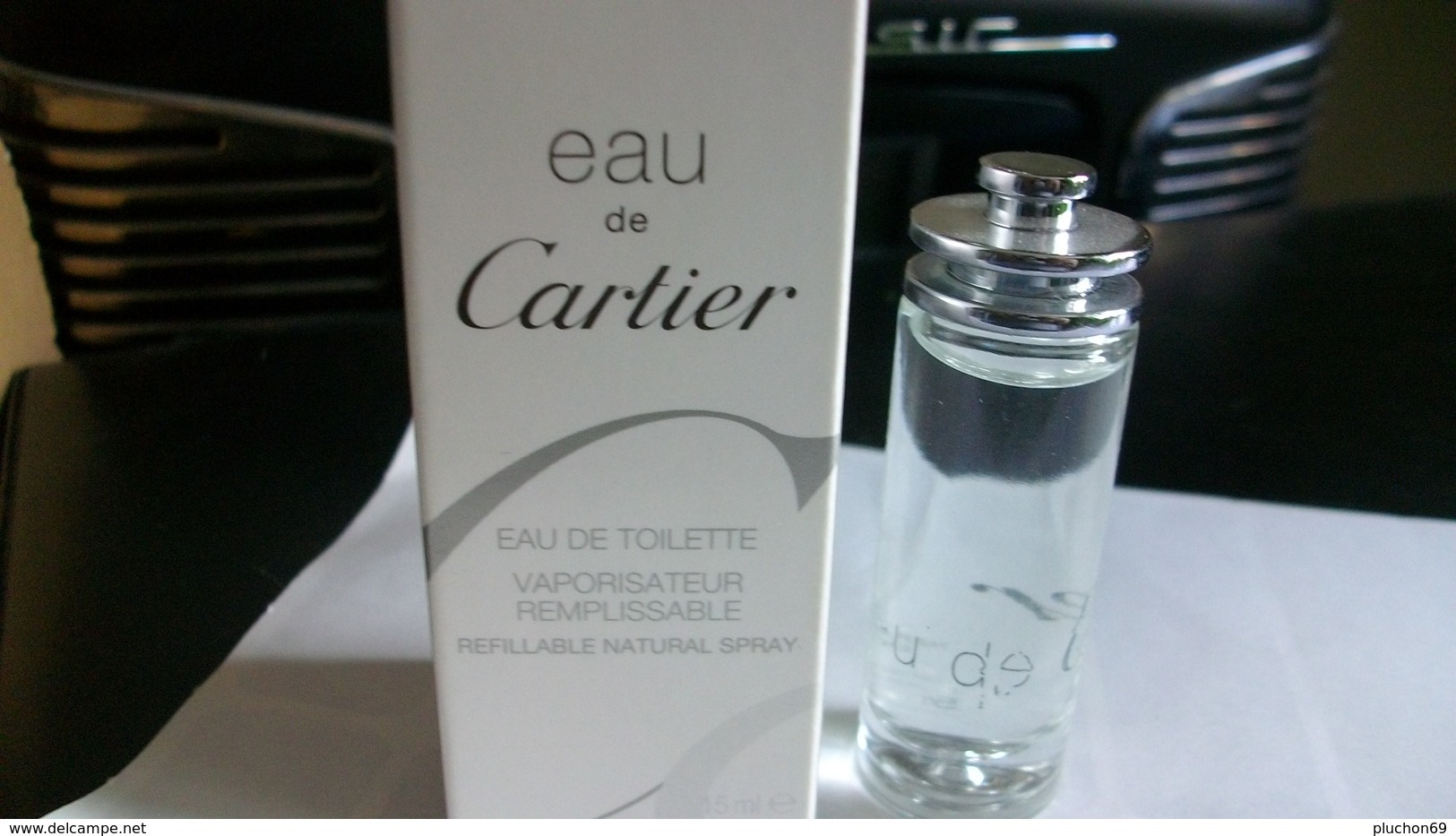 Miniature De Parfum Cartier   "  Eau De Cartier  " Eau De Toilette Vaporisateur - Miniatures Hommes (avec Boite)