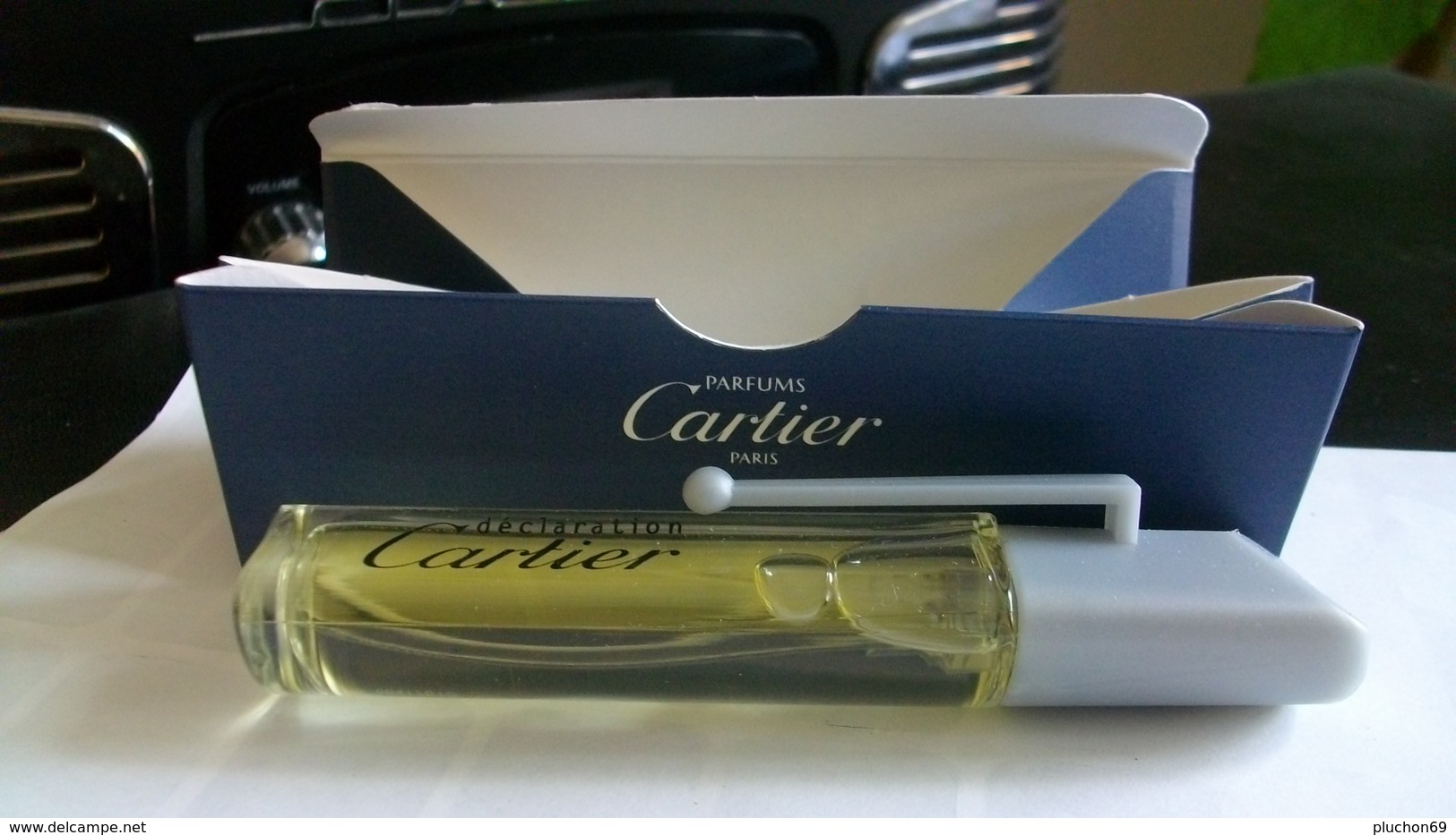 Miniature De Parfum Cartier   "  Déclaration   " Eau De Toilette Vaporisateur Clip Voyage - Miniatures Hommes (avec Boite)