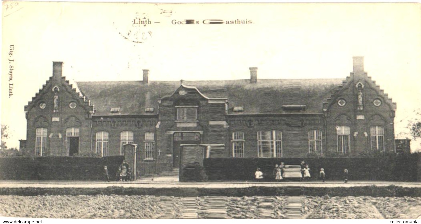 Linth = Lint1 Oude Postkaart , Verdeelde Rug 25/8/1914 ,  Gods Gasthuis Uitgever SLUYTS Service Militaire Londerzeel - Lint
