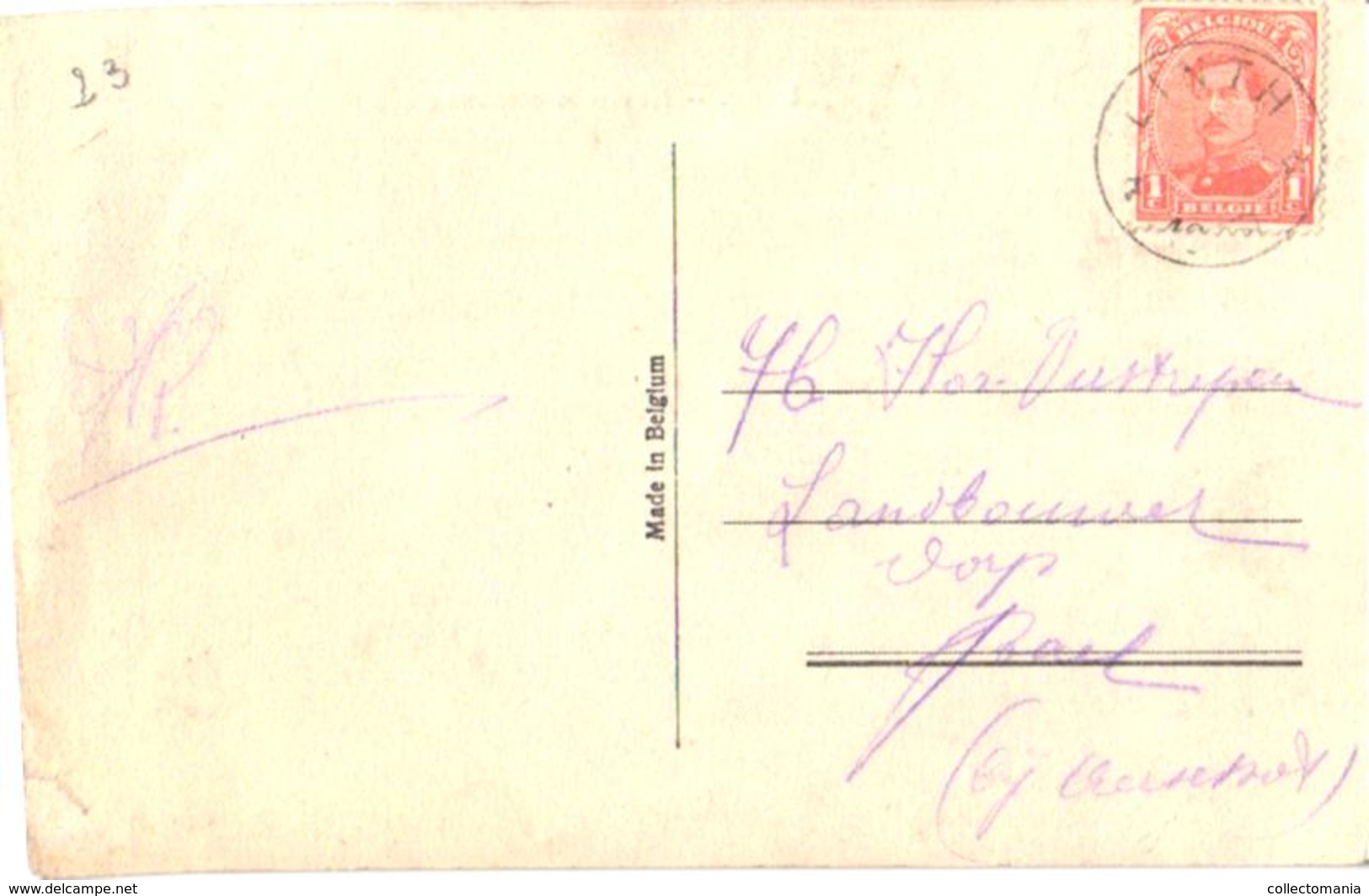 Linth = Lint 1 Oude Postkaart C1910 à 1914 , Niet Zo Duidelijk Op De Zegel, FOTOKAART  : HOVESCHE STEENWEG Lantaarnpaal - Lint