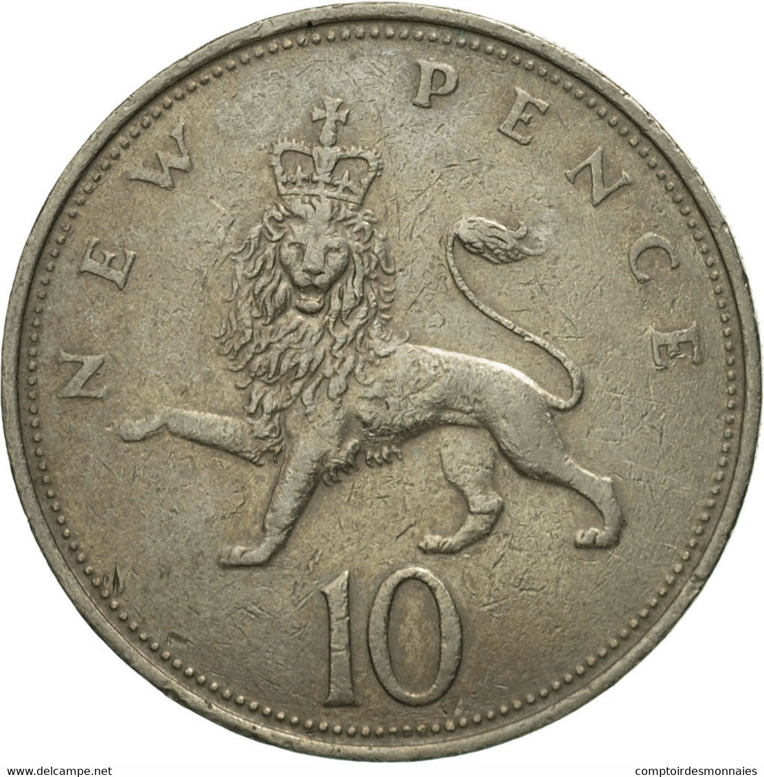 Monnaie, Grande-Bretagne, Elizabeth II, 10 New Pence, 1971, TB, Copper-nickel - 10 Pence & 10 New Pence