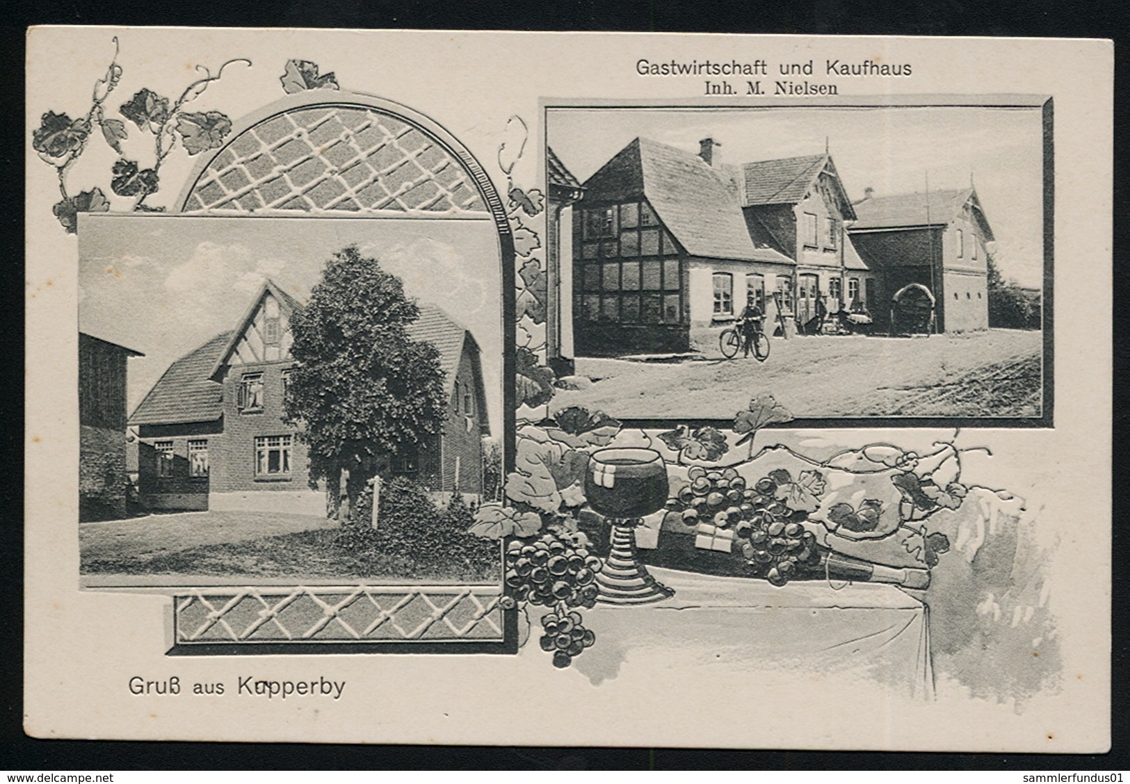 AK/CP Kupperby  Gasthaus Kaufhaus  Nielsen    Kappeln   Ungel./uncirc. 1909    Erhaltung/Cond. 2    Nr. 00535 - Kappeln / Schlei