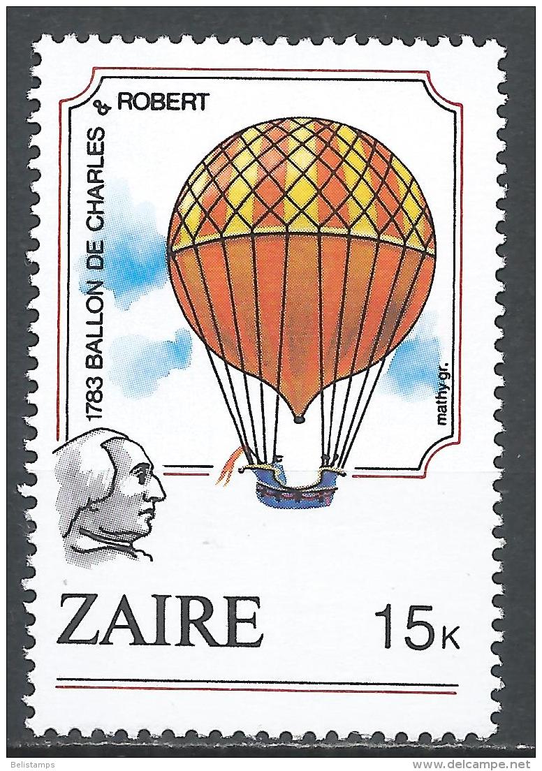 Zaire 1984. Scott #1161 (MNH) Charles &amp; Robert 1783, Montgolfiere - Neufs