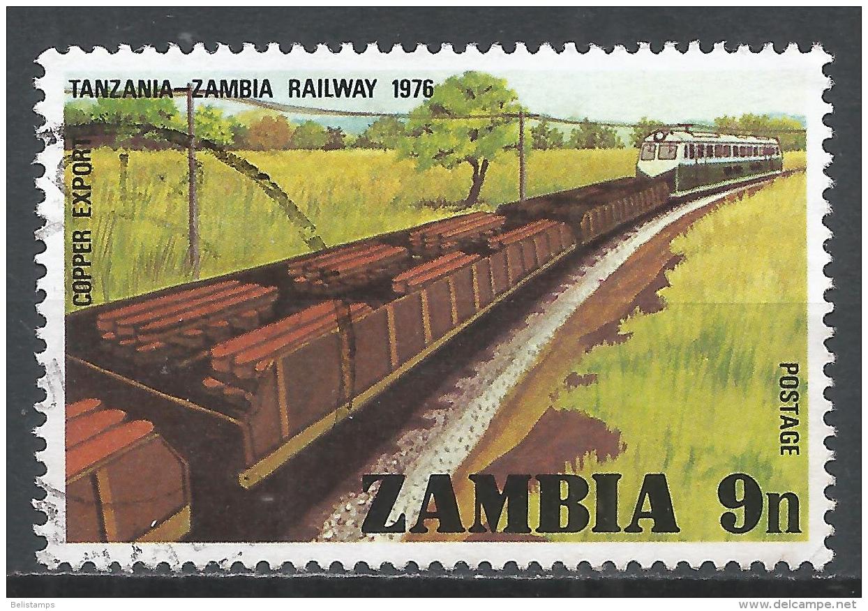 Zambia 1976. Scott #163 (U) Train Carrying Copper * - Zambia (1965-...)