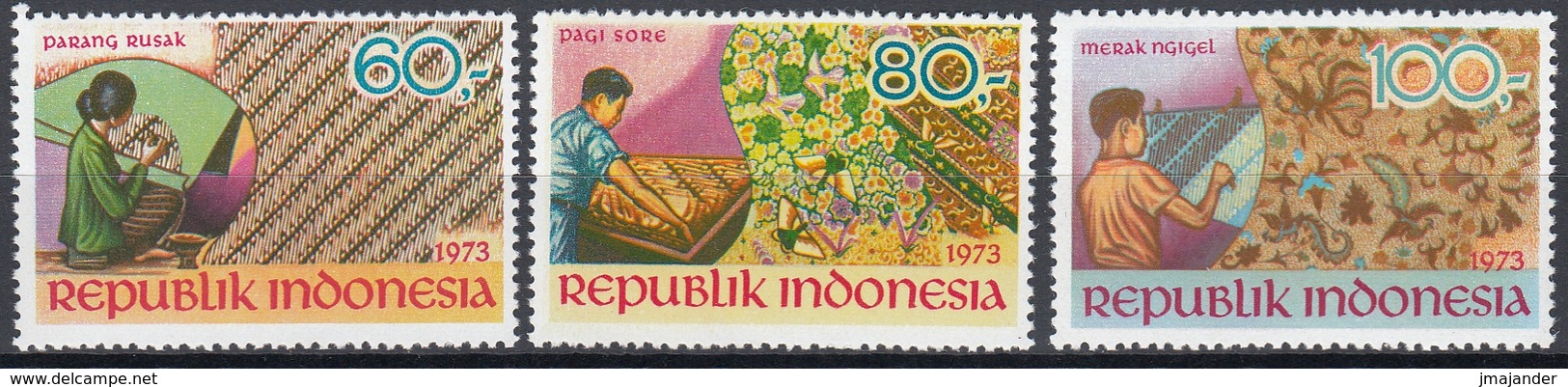 Indonesia 1973 - Art And Culture: Batik Works - Mi 740-742 ** MNH - Indonesia