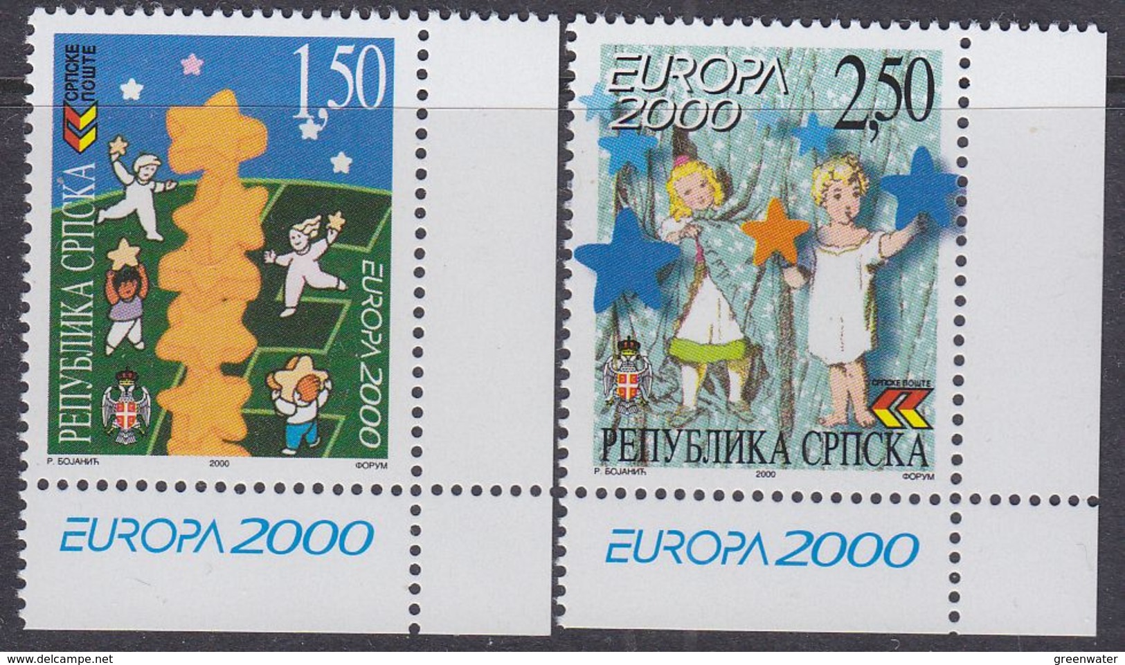 Europa Cept 2000 Bosnia/Herzegovina Serbia 2v  (corner) ** Mnh (39972) - 2000