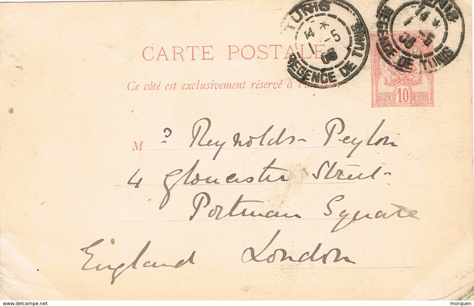 29561. Entero Postal TUNIS (Regence Tunez) 1906 - Tunesien (1956-...)