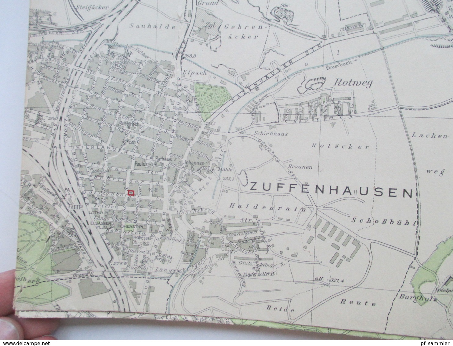 Amtlicher Plan der Stadt der Auslandsdeutschen Stuttgart 1944 Nur für den Dienstgebrauch / Stadtmessungsamt Rar