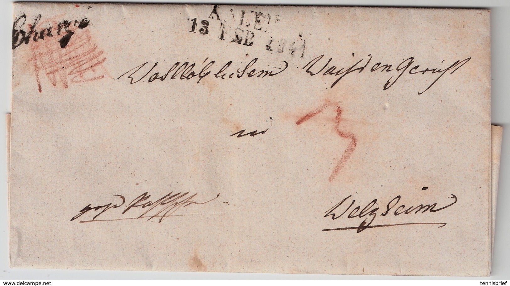Wüettemberg , 1841, " AALEN " Seltener Reko-Brief! , #a789 - Vorphilatelie