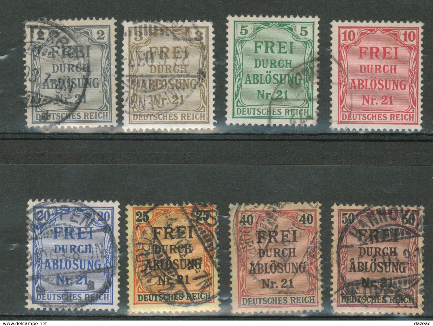 Duitse Rijk / Deutsches Reich DR Dienst 1 T/m 8 Used - Dienstmarken