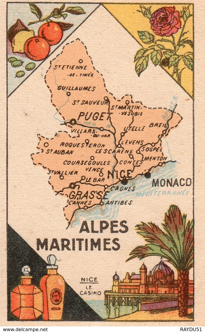 VIGNETTE DEPARTEMENT DES ALPES MARITIMES - CHOCOLAT TURENNE - Schokolade