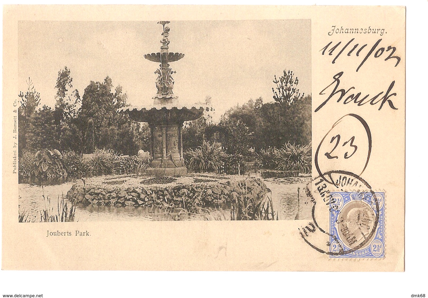 SOUTH AFRICA - JOHANNESBURG - JOUBERTS PARK - STAMP - MAILED TO NOCERA INFERIORE - EDIT BARNETT 1902 (2790) - South Africa