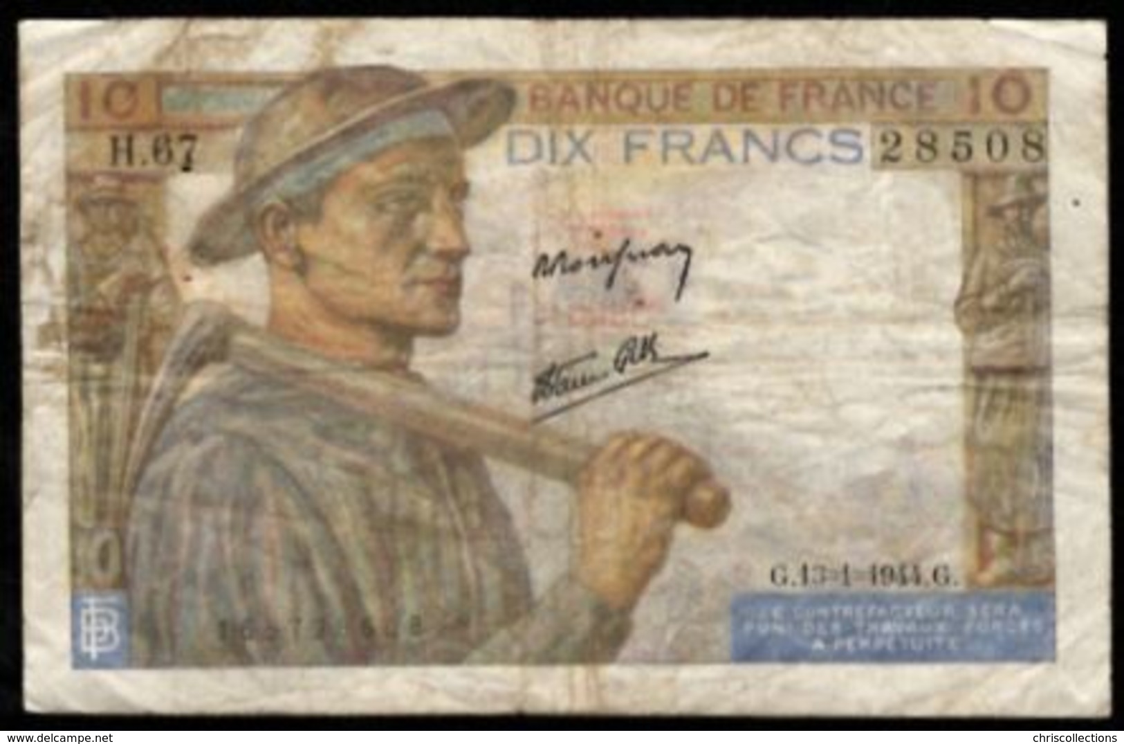 10 FRANCS MINEUR 13.1.1944 F:8/10 - 10 F 1941-1949 ''Mineur''