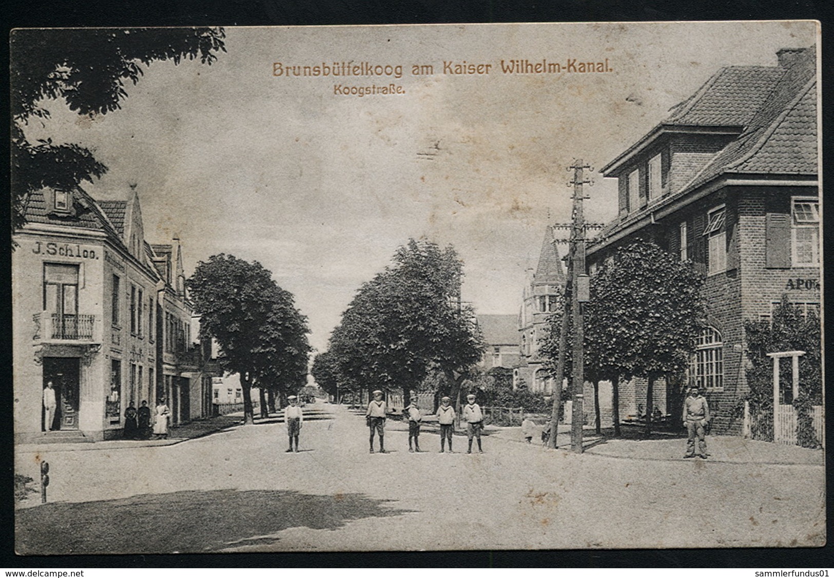 AK/CP Brunsbüttelkoog  Koogstraße     Gel./circ. 1915    Erhaltung /Cond. 3  Nr. 00553 - Brunsbuettel