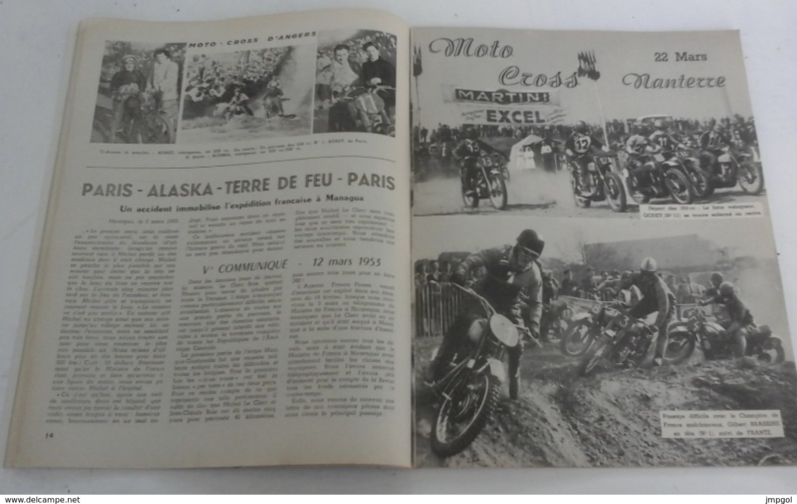 Revue Motards N°22 Avril 1953 Moto Cross Angers Nanterre Ivry Acrobatie Saint Quentin Bulletin Du CMSN - Moto