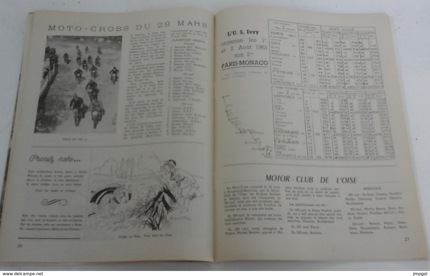 Revue Motards N°22 Avril 1953 Moto Cross Angers Nanterre Ivry Acrobatie Saint Quentin Bulletin Du CMSN - Moto