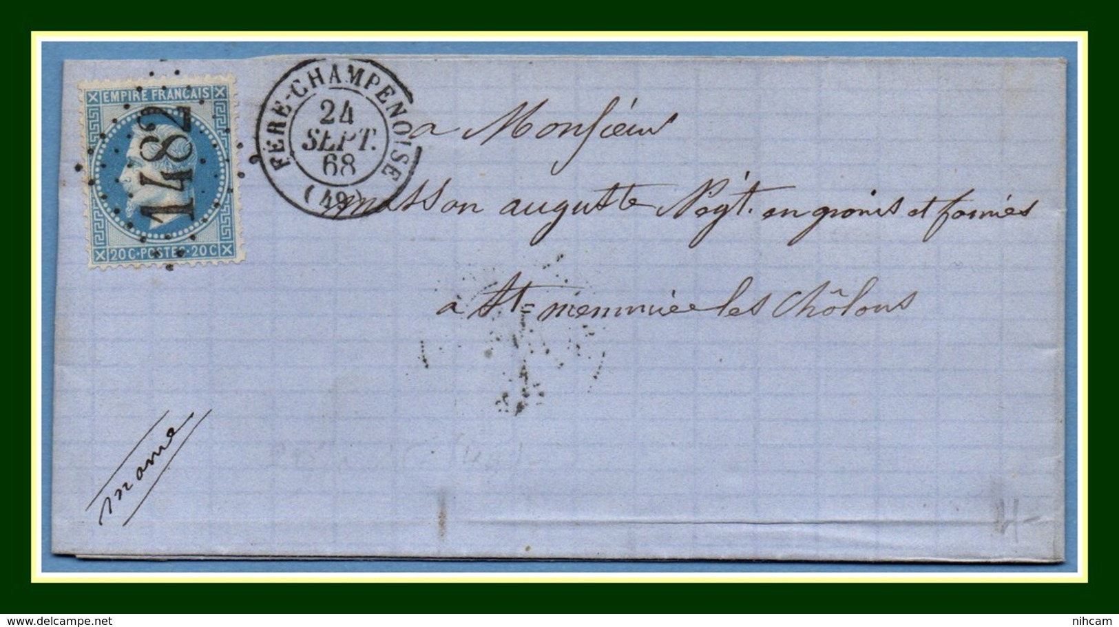 LAC GC 1482  / N° 29 Fere Champenoise (49) Type 15 1868 - 1849-1876: Classic Period