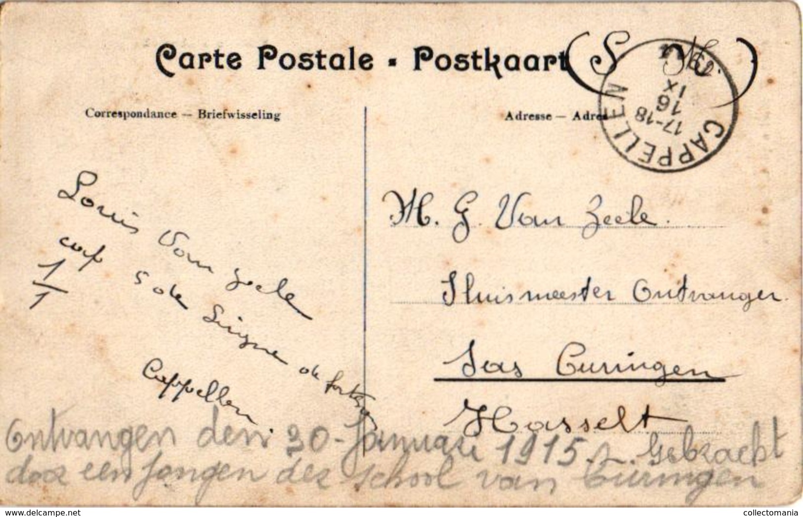 2 Oude Postkaarten  STABROEK Godshuis  Uitg. Hoelen N°3654  Villa Hoelen N°4968 1908-1911 - Stabroek