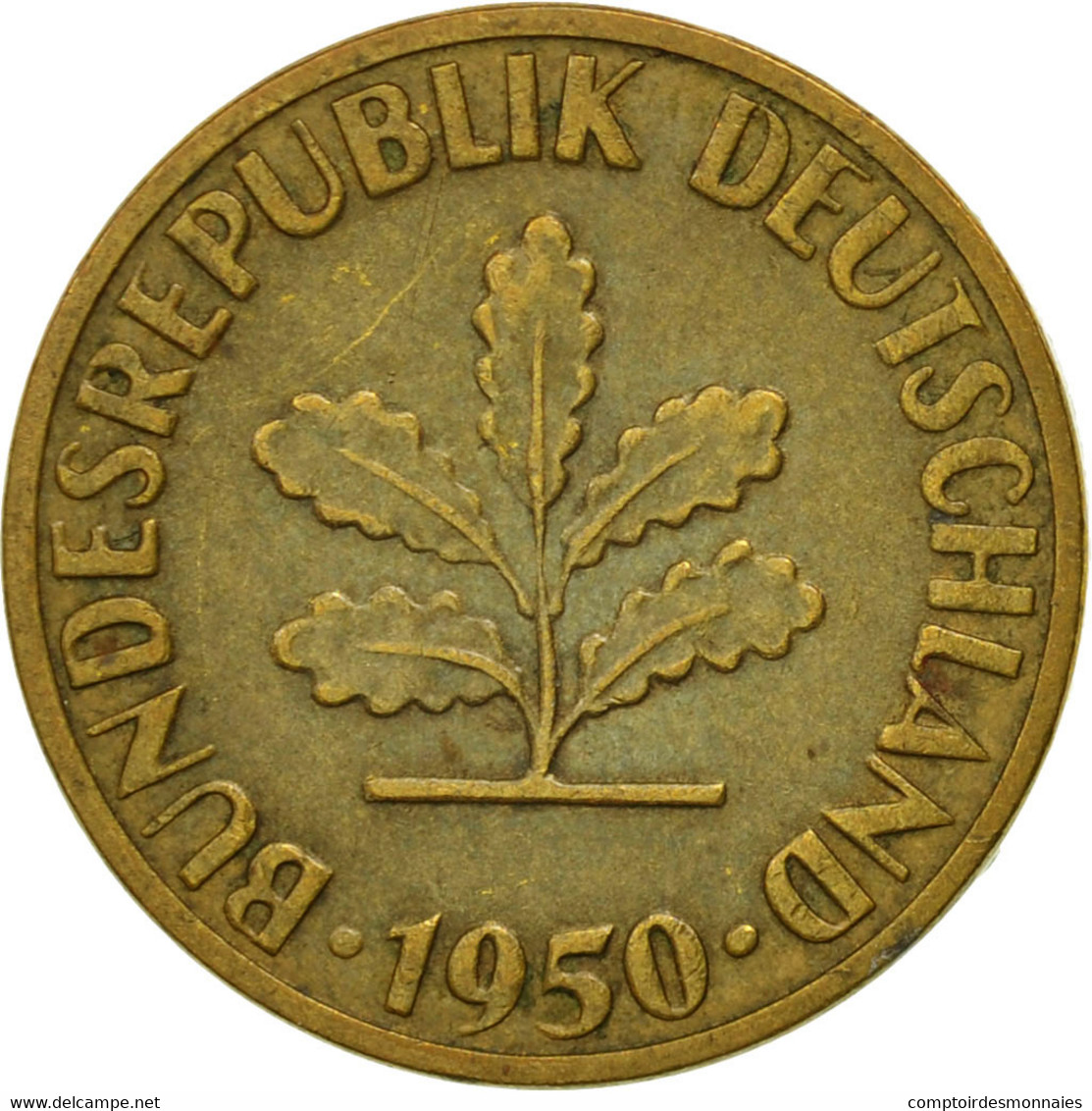 Monnaie, République Fédérale Allemande, 5 Pfennig, 1950, Karlsruhe, TB+ - 5 Pfennig