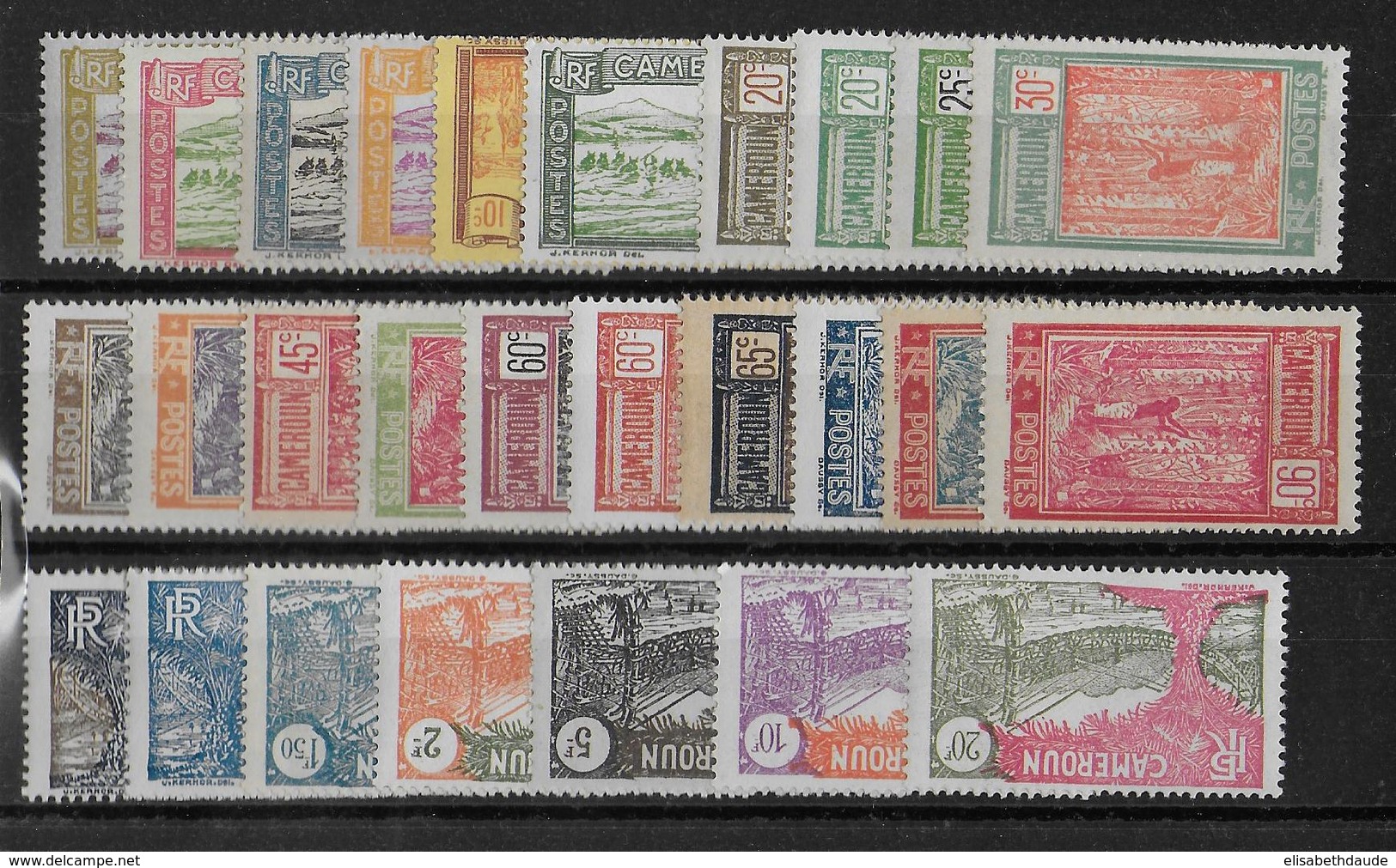 CAMEROUN - YT 106/132 **/* SANS CHARNIERE OU AVEC CHARNIERE LEGERE (TIMBRES A L'ENVERS) - COTE = 70+ EUR. - Neufs