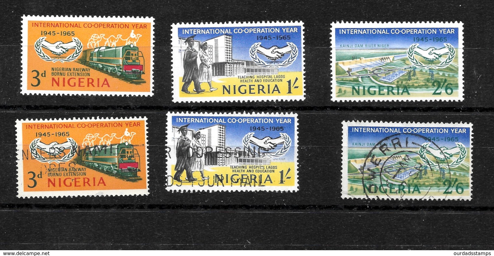 Nigeria, 1965 International Co-operation Year, Complete Set MM And Used (6840) - Nigeria (1961-...)