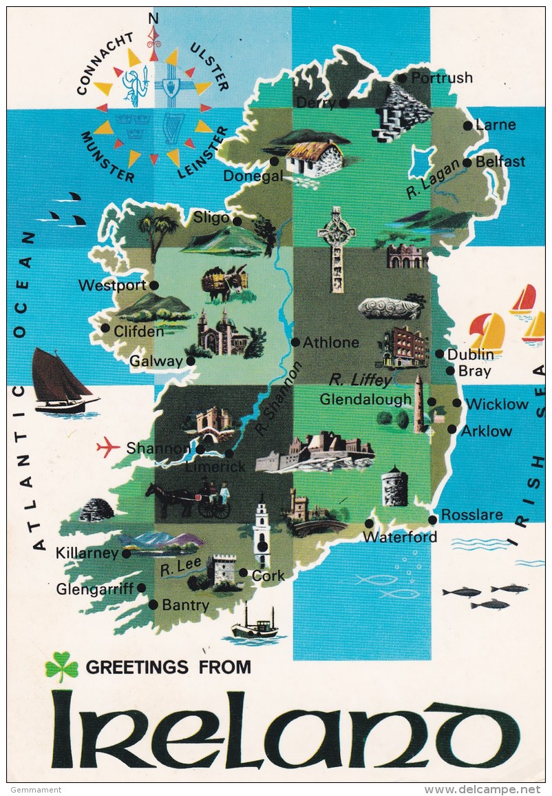 IRELAND MAP CARD - Landkarten