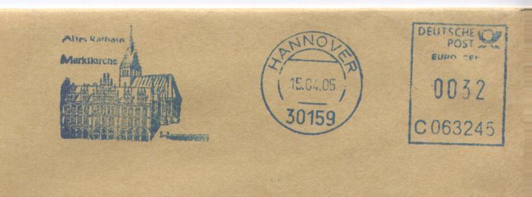 Allemagne, EMA Alte Rathaus, Marktkirche, Hannover, 2005, Sur Enveloppe Entière - Sonstige & Ohne Zuordnung