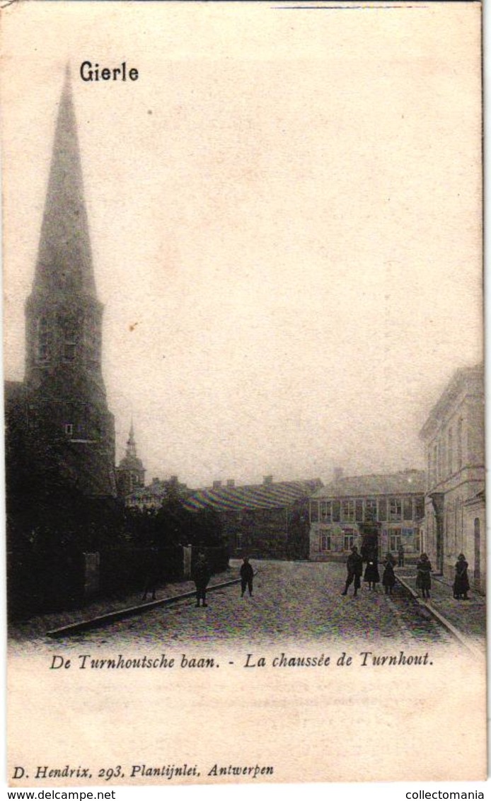 1 Oude Postkaart GIERLE Turnhoutsebaan  Kerk  Drukker Hendrix   Reclame Verzekering Noord-Braband - Beerse