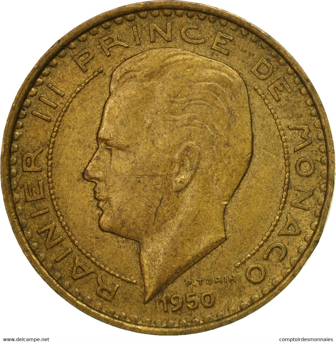 Monnaie, Monaco, Rainier III, 10 Francs, 1950, TB+, Aluminum-Bronze - 1949-1956 Old Francs