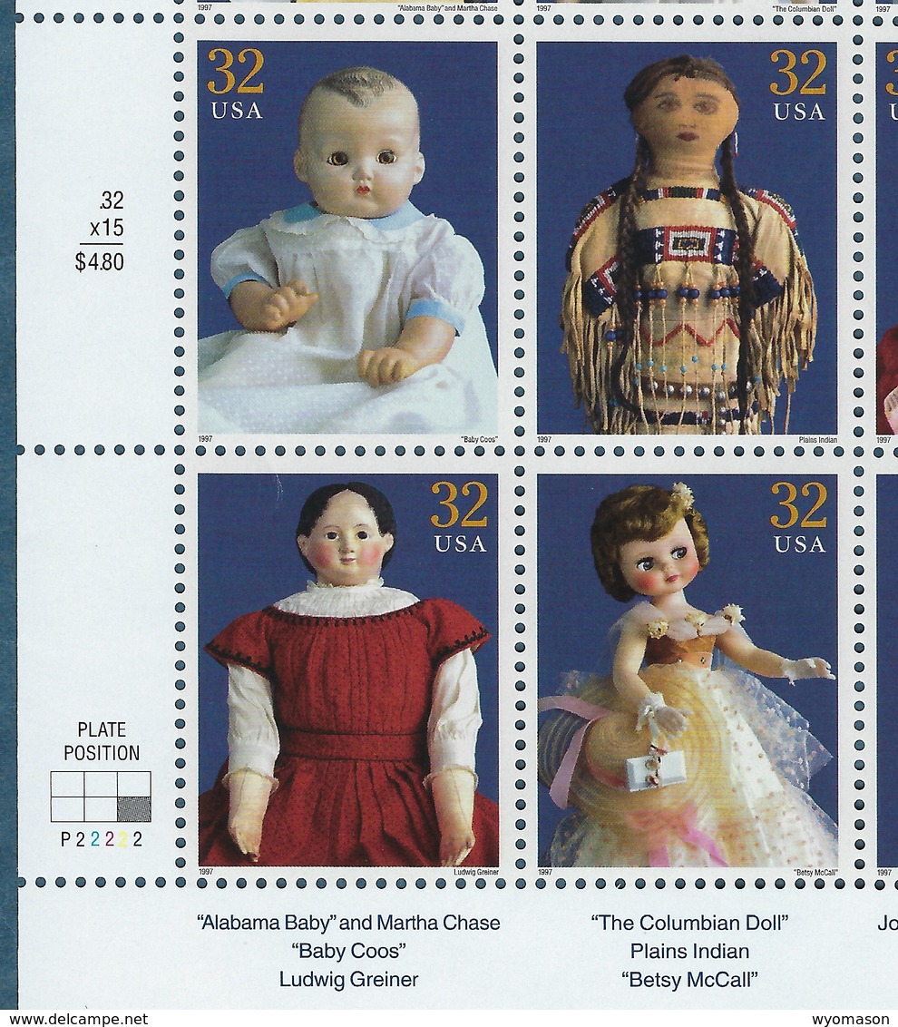 American Dolls - Scott #3151 - U.S. Minature Sheet Of 15 [#4610] - Sheets