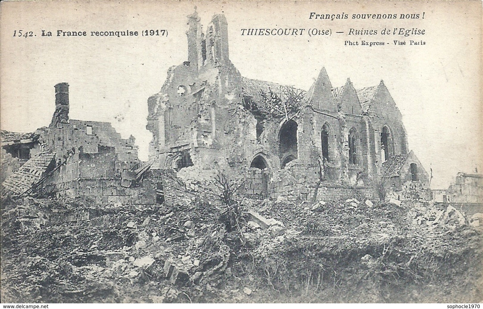 OISE - 60 - THIESCOURT Près De THOUROTTE - 750 Hab - Eglise En Ruines - Guerre 14 - Thourotte