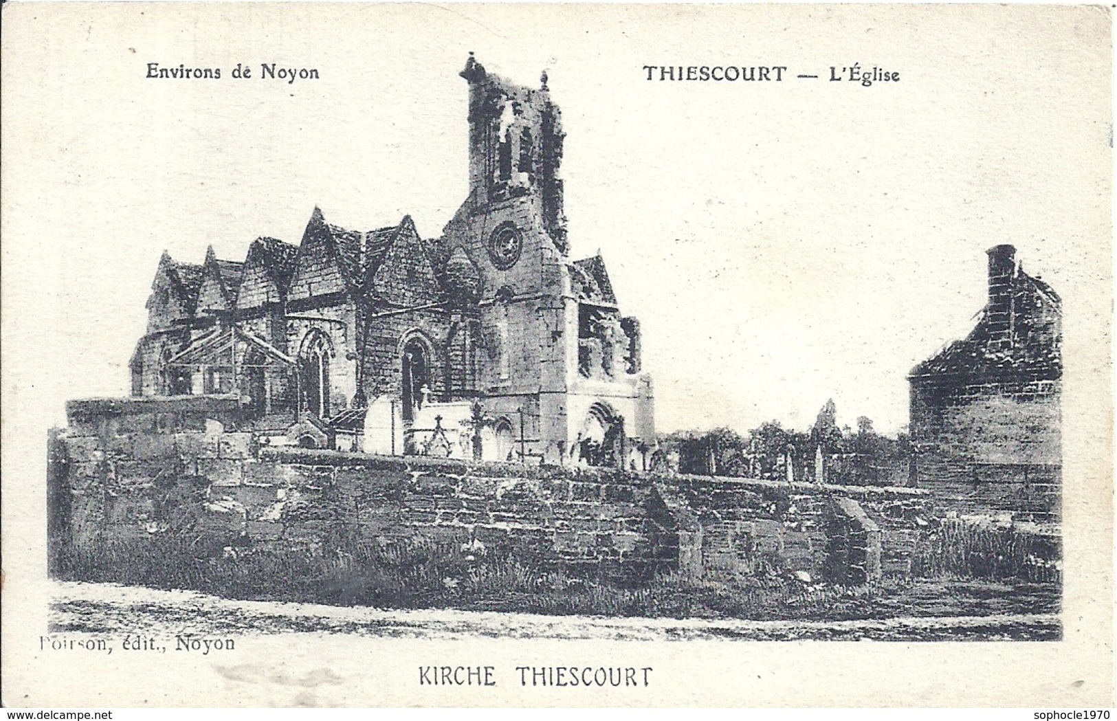 OISE - 60 - THIESCOURT Près De THOUROTTE - 750 Hab -  Eglise En Ruines - Guerre 14 - Thourotte