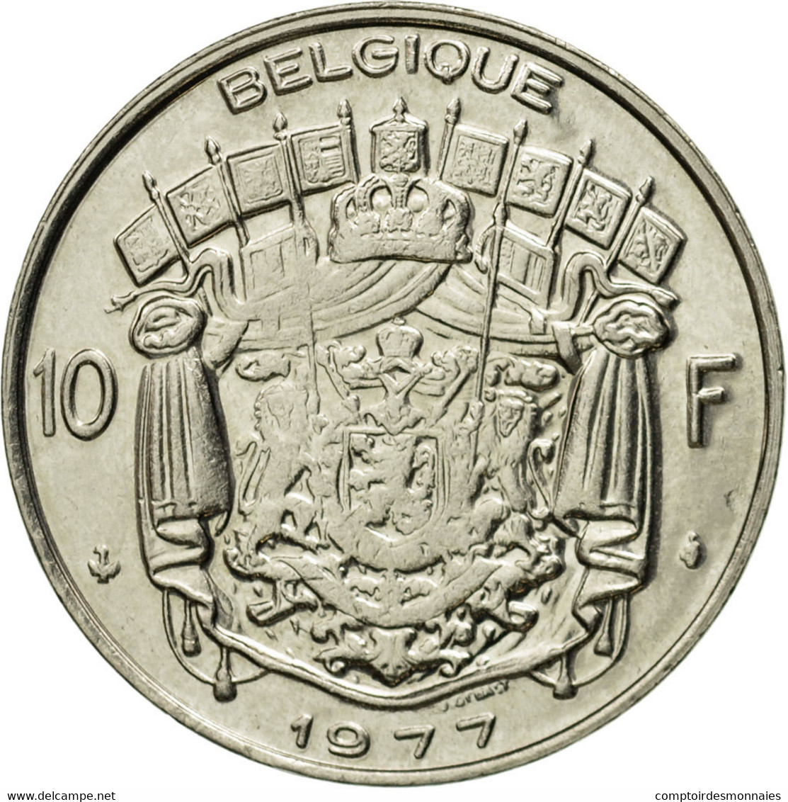 Monnaie, Belgique, 10 Francs, 10 Frank, 1977, Bruxelles, TTB+, Nickel, KM:155.1 - 10 Francs