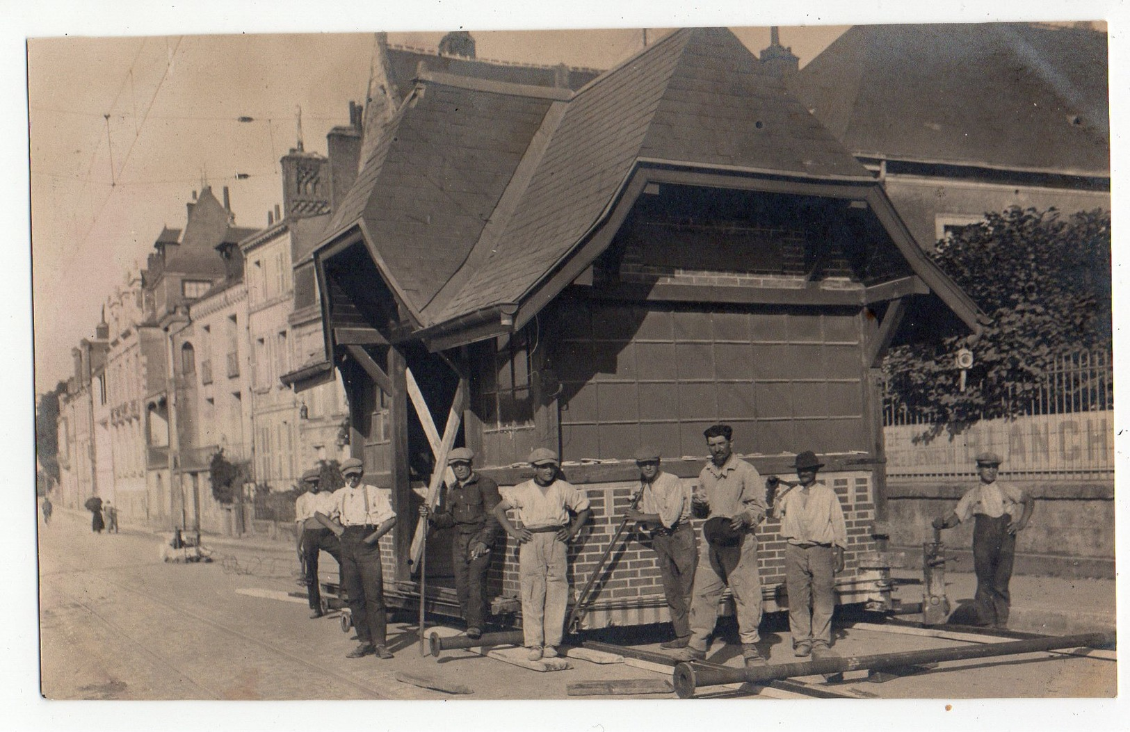 AMBOISE Exceptionnel Déplacement De La Gare Du Tramway Electrique D'Amboise   CARTE PHOTO  3 Scans - Amboise