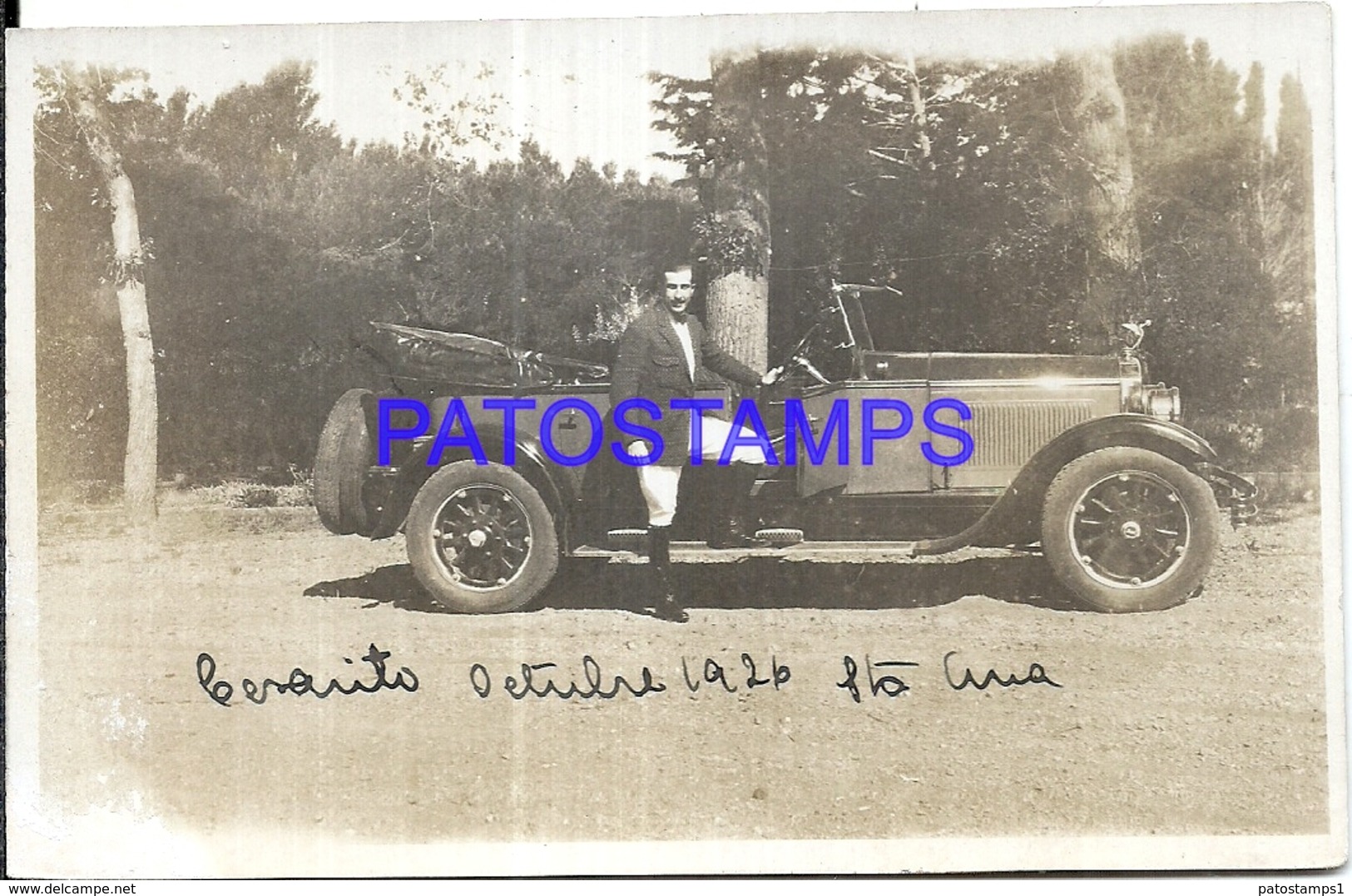 97477 AUTOMOBILE CAR AUTO SEDAN CONVERTIBLE AND MAN YEAR 1926 POSTAL POSTCARD - Autres & Non Classés