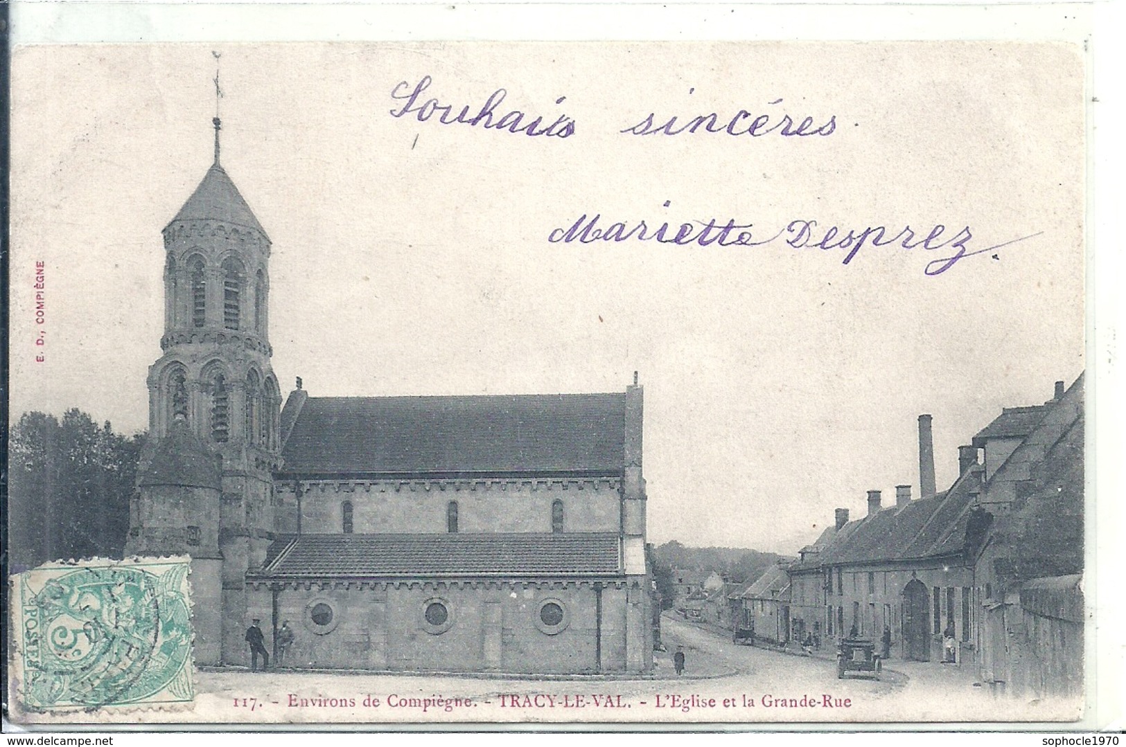 OISE - 60 - TRACY LE VAL Près De Tourotte - 1000 Hab - L'église Et La Grande Rue - Thourotte