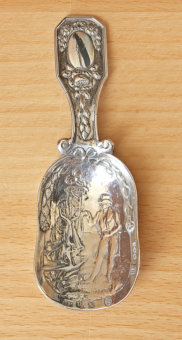 Berthold Mueller Silver Tea Caddy Spoon - Hanau UK Import Silver - German Silver 1890 - 1909. - Silverware